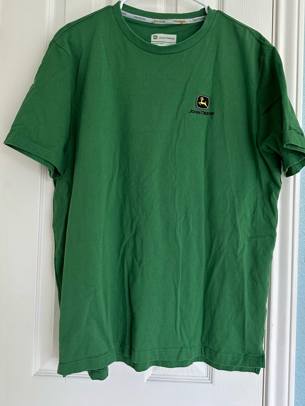 John Deere T-Shirt Men L Green Logo Tee Nothing Runs Like A Deere